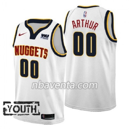 Camiseta Niños Denver Nuggets Darrell Arthur 00 2018-2019 Nike Blanco Swingman